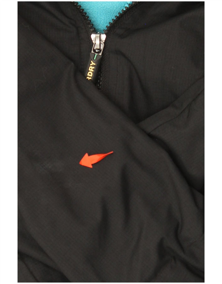 SUPERDRY Damen Windcheater Kapuzen-Windjacke UK 12 Medium Schwarz