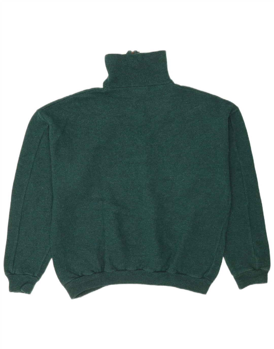 Vintage Herren Pullover mit grafischem Reißverschluss und Halsausschnitt, Größe L, Grün