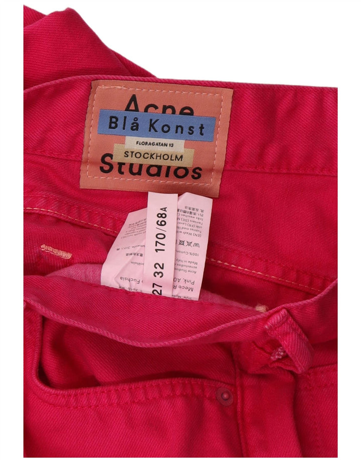 Acne Studios Damen-Jeans mit hoher Taille und geradem Bein, W27 L27, rosa Baumwolle