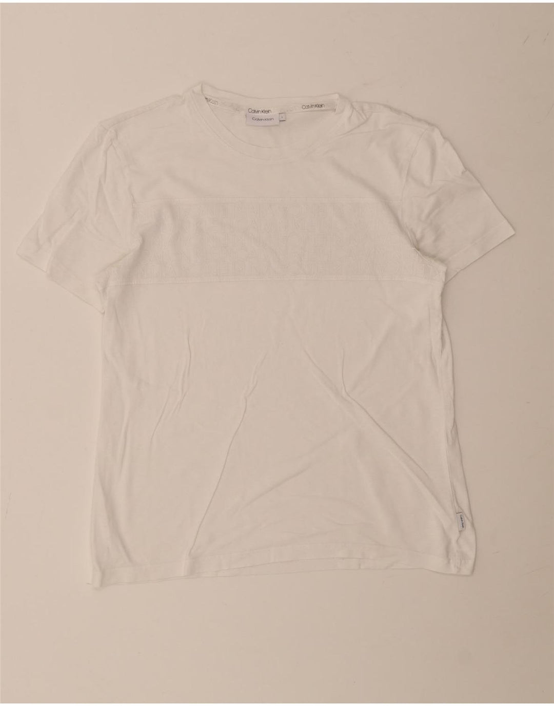 Calvin Klein Herren T-Shirt mit Grafik, Größe L, Weiß