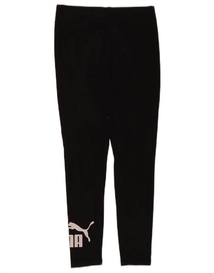 Puma Womens Graphic Leggings UK 14 Mittelschwarze Baumwolle
