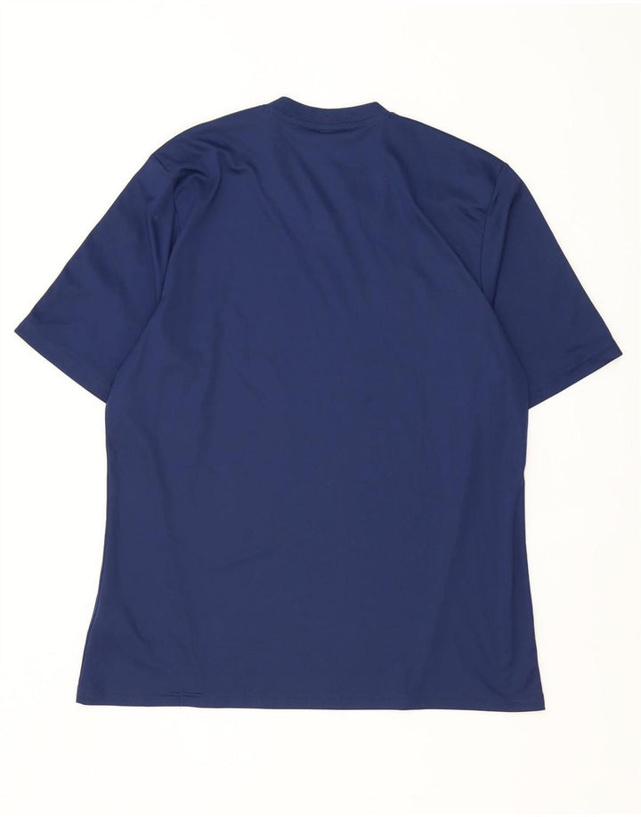 Adidas Herren Climalite T-Shirt Top XL Marineblau gestreift Polyester