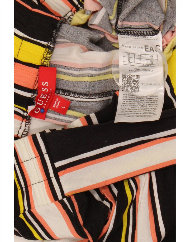 Guess Damen Freizeithose UK 12 Medium W32 L30 Mehrfarbig gestreift