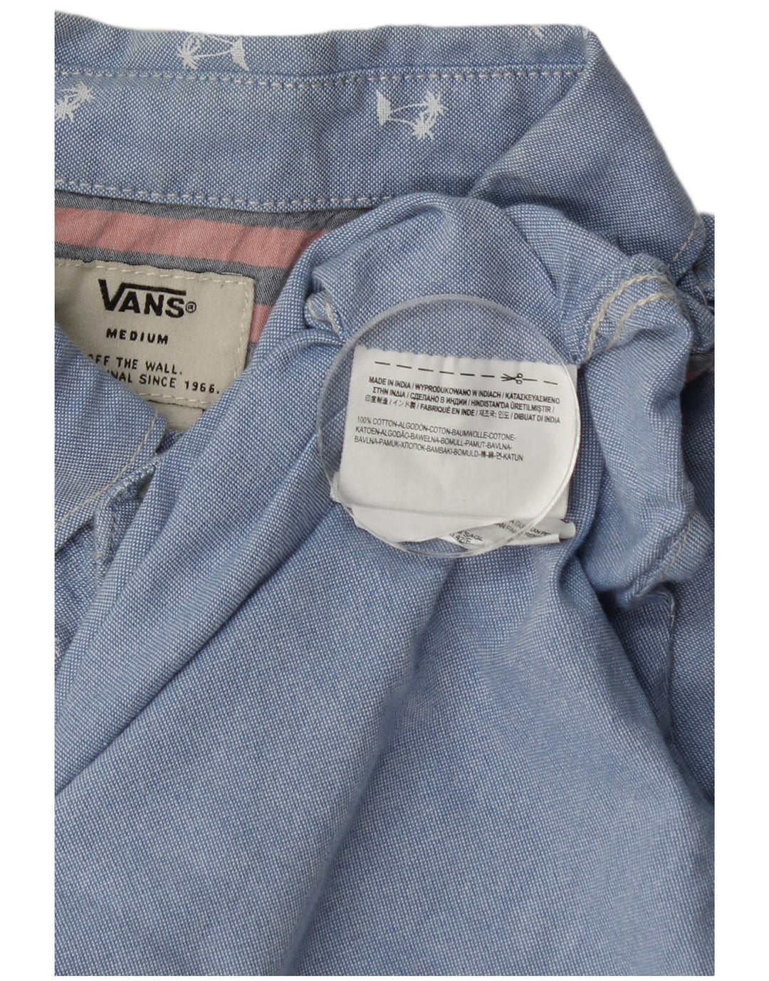 Vans Herren-Kurzarmhemd aus mittelblauer Baumwolle mit Blumenmuster
