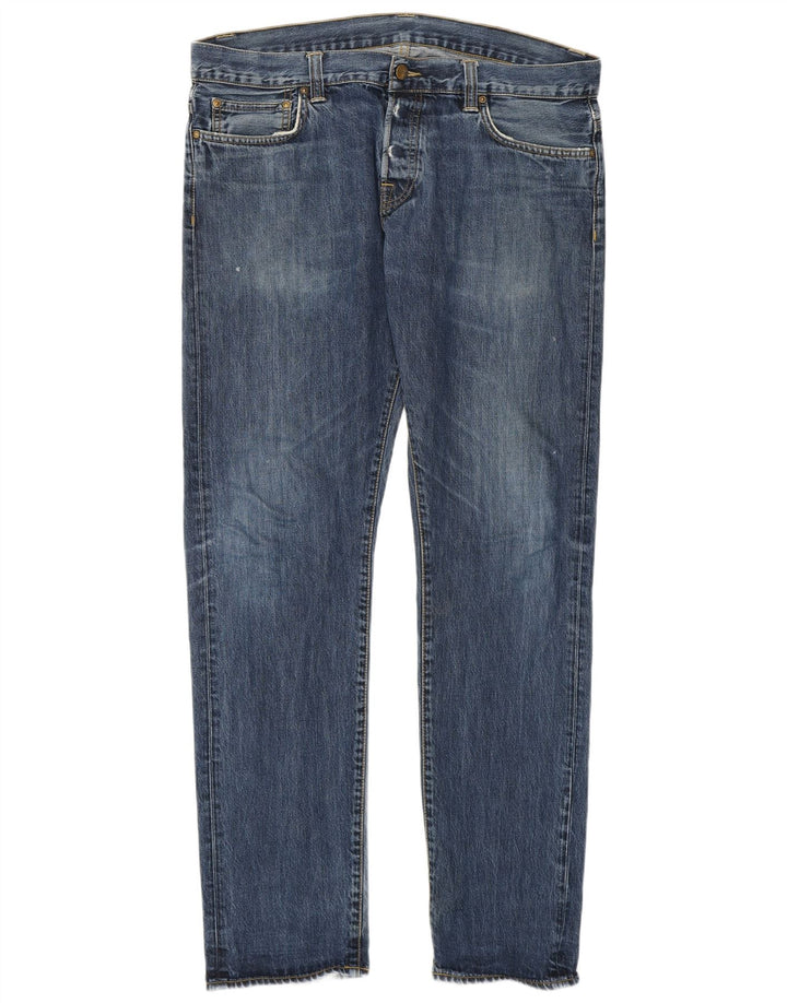 Carhartt Herren Straight Jeans W34 L34 Blaue Baumwolle