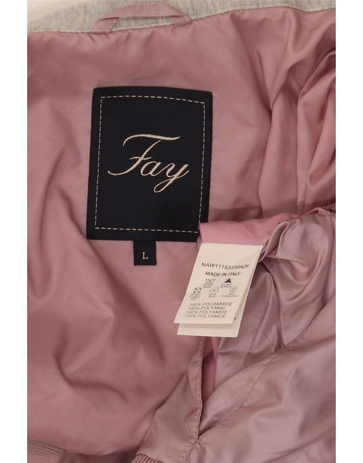 Fay Damen Bomberjacke UK 14 Large Lila Colourblock Polyamid