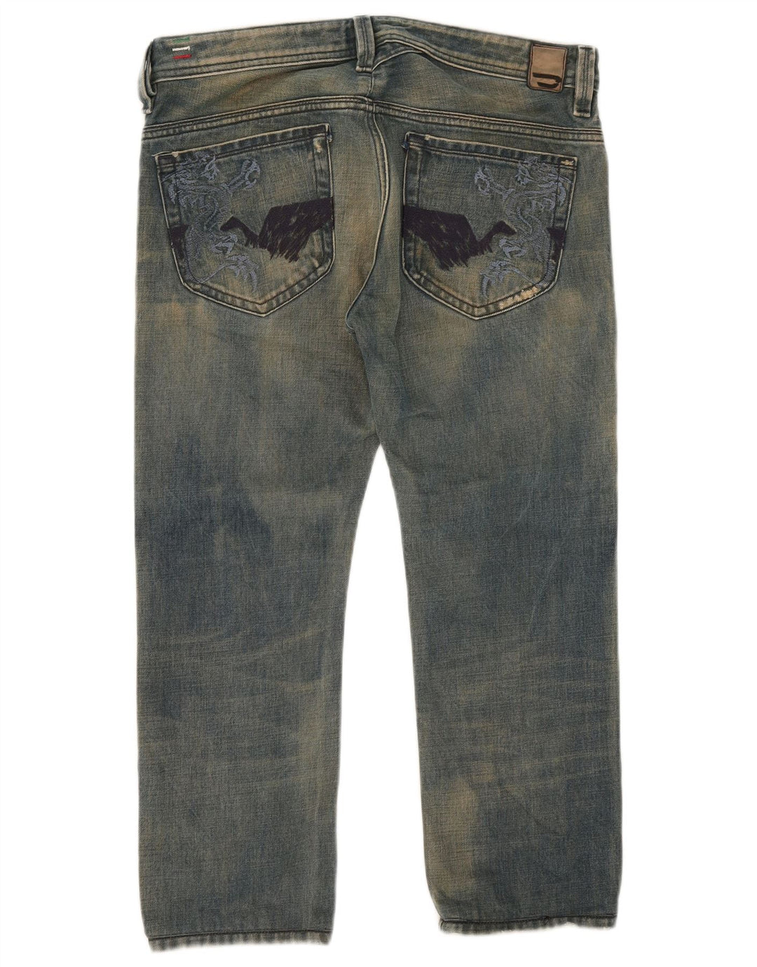 Diesel Herren Thanaz Cropped Jeans W32 L24 Blaue Baumwolle