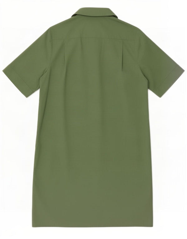 Cos Damen Kurzarm-Oversize-Hemdkleid EU 34 XS Grüne Baumwolle