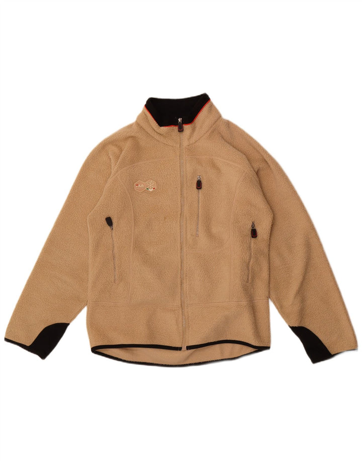 Fila Herren Fleecejacke UK 38 Mittelbeige Farbblock