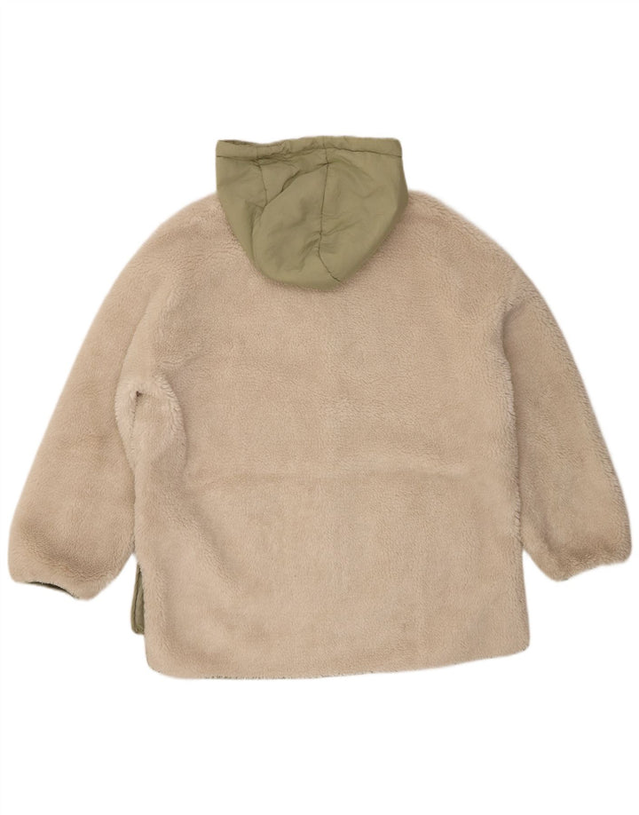 Übergroße Windjacke mit Kapuze von Zara für Damen, Gr. 10, Größe S, Beige