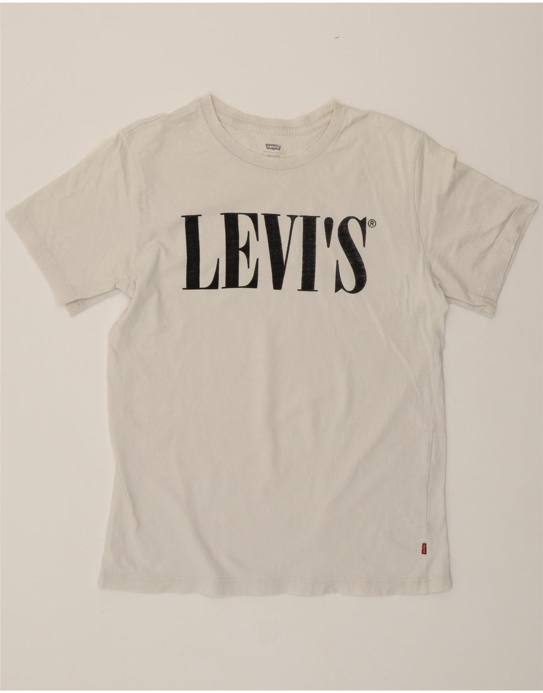 LEVI'S Mens Relaxed Relaxed Fit Graphic T-Shirt Top Small White Vintage Levi's and Second-Hand Levi's from Messina Hembry 