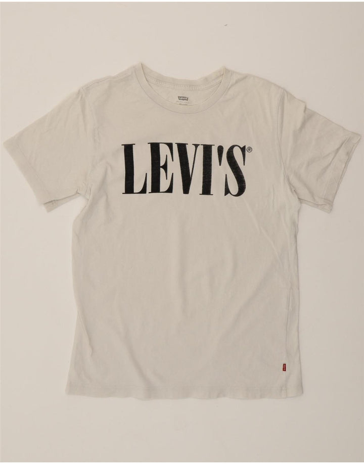 LEVI'S Mens Relaxed Relaxed Fit Graphic T-Shirt Top Small White Vintage Levi's and Second-Hand Levi's from Messina Hembry 