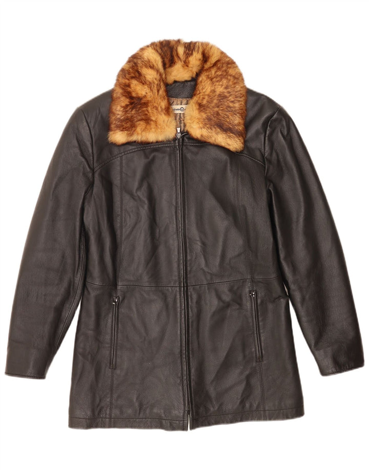 Rachele@Asati Damen Lederjacke IT 42 Mittelschwarzes Leder