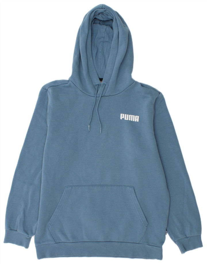 Puma Herren Kapuzenpullover, klein, blaue Baumwolle