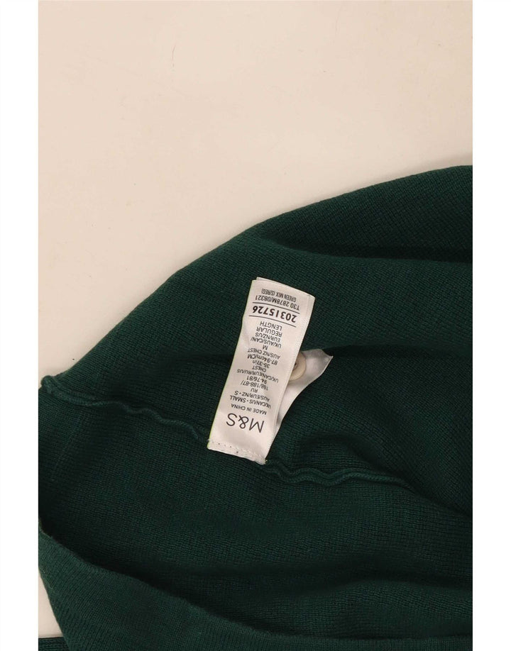 Marks & Spencer Herren-Pullover mit Rollkragen, Größe S, Grün, Farbblock