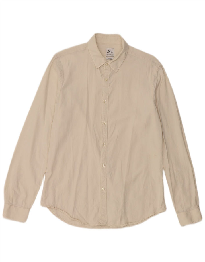 Zara Herren Relaxed Fit Hemd Medium Off White