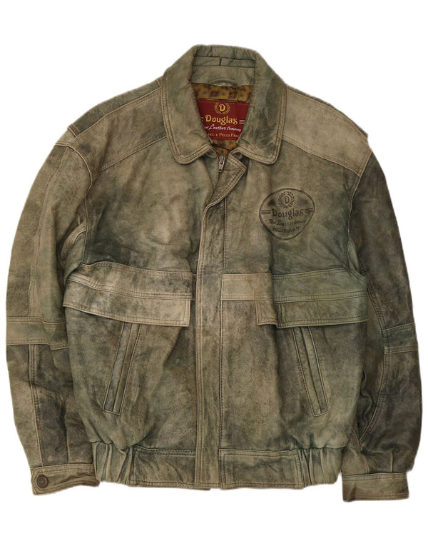 Douglas Herren Lederjacke UK 38 Medium Khaki Leder