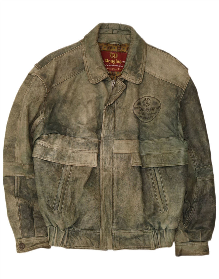 Douglas Herren Lederjacke UK 38 Medium Khaki Leder