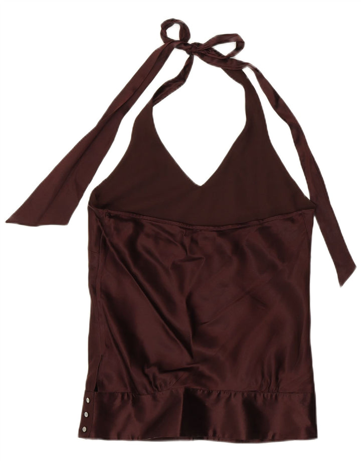 COAST Neckholder-Top für Damen, UK 10, Größe S, braune Seide