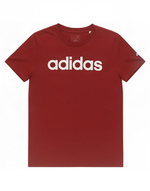 Adidas Damen Slim Fit Graphic T-Shirt Top UK 16/18 Large Burgund Baumwolle