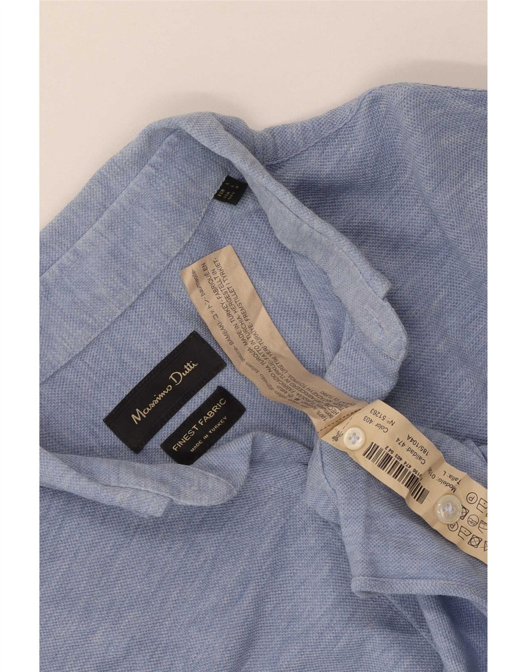 Massimo Dutti Herrenhemd, große blaue Baumwolle