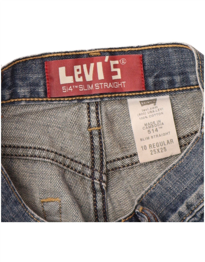 LEVI'S Jungen 514 Slim Straight Jeans 9–10 Jahre W25 L25 Blaue Baumwolle