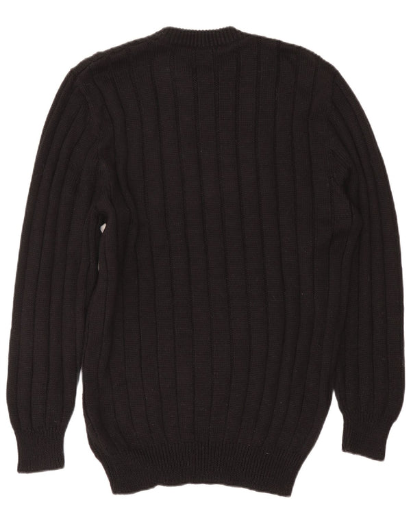 Vintage Womens Jumper Dress IT 50 XL Black Wool