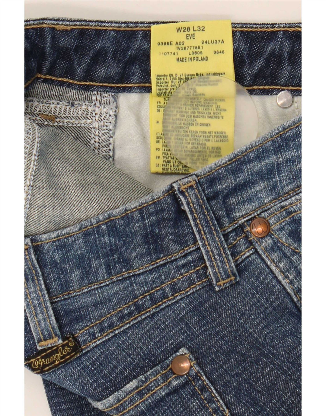 Wrangler Womens Eve Bootcut Jeans W28 L32 Blaue Baumwolle
