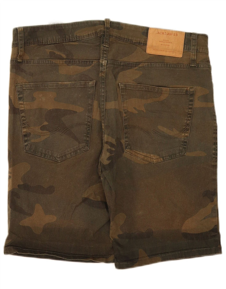 Jack & Jones Herren Regular Casual Shorts Medium W32 Khaki Camouflage Baumwolle