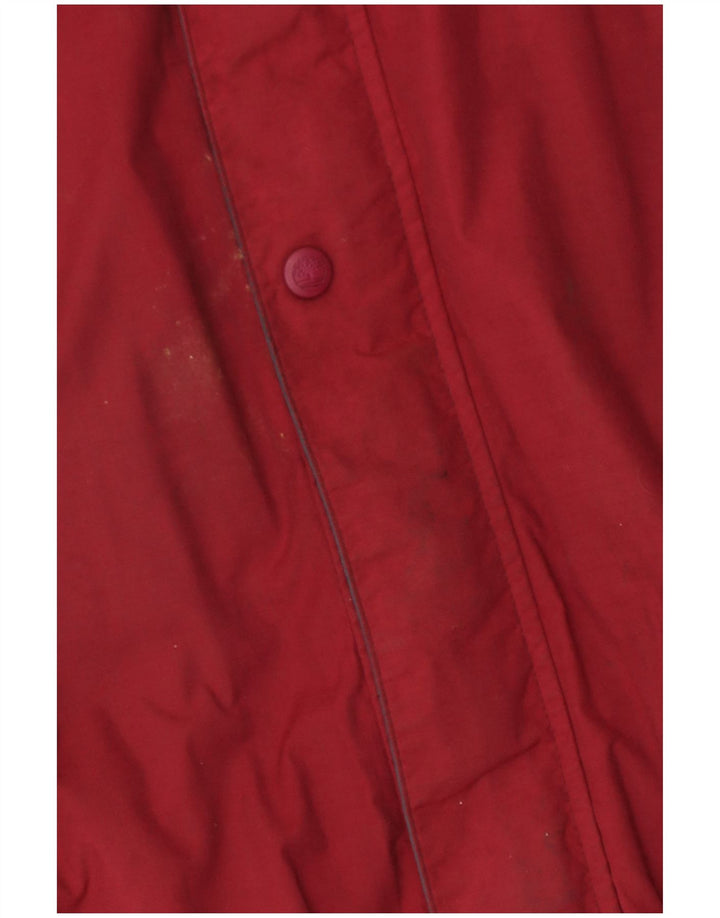 Timberland Herren-Windbreakerjacke mit Kapuze, UK 40, großes rotes Nylon