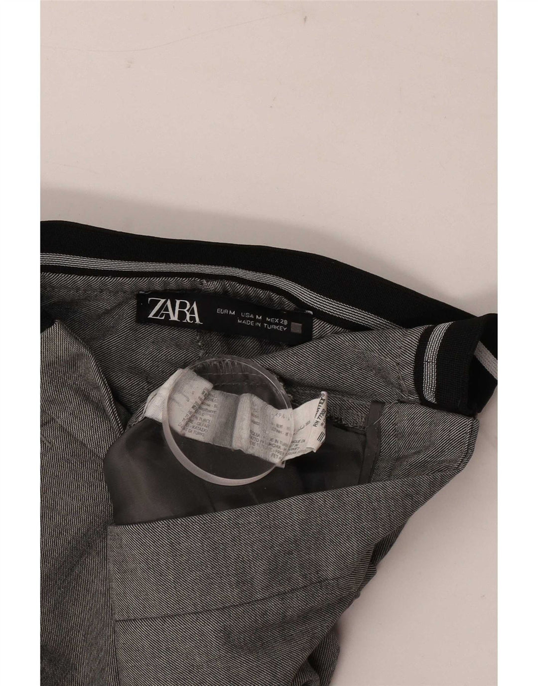 Gerade Anzughose für Damen von Zara, mittelgroß, W28, L27, grau, Polyester