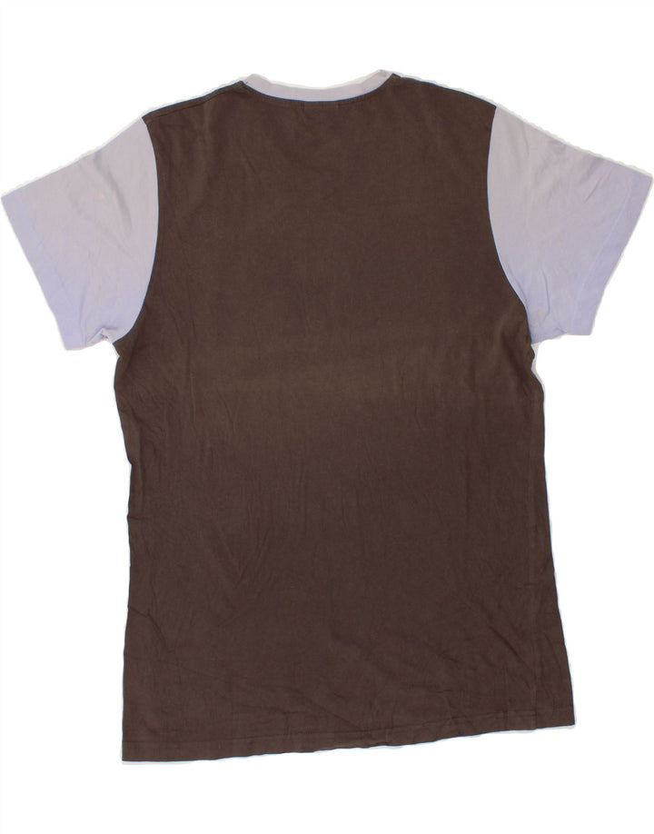 FILA Mens T-Shirt Top Medium Brown Colourblock Cotton Vintage Fila and Second-Hand Fila from Messina Hembry 