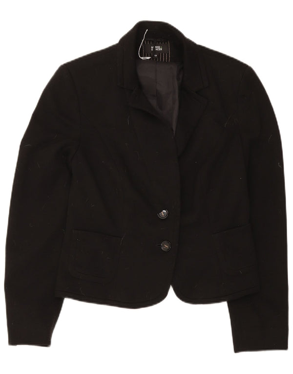 Marks & Spencer Damen-Blazerjacke mit 2 Knöpfen, UK 12, Mittelschwarz, Polyester