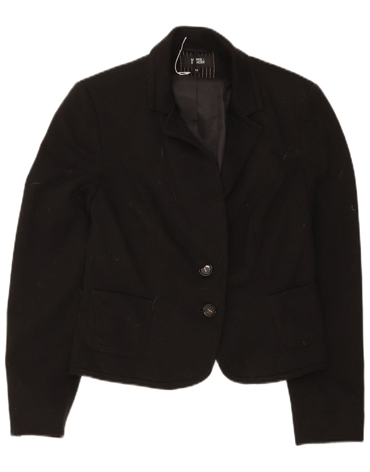 Marks & Spencer Damen-Blazerjacke mit 2 Knöpfen, UK 12, Mittelschwarz, Polyester