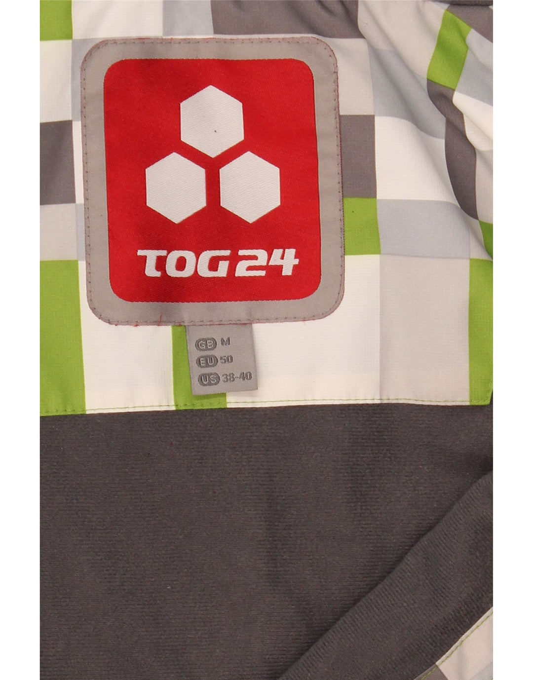 Tog 24 Herren-Skijacke mit Kapuze, UK 38, Mittelbeige, geometrisch