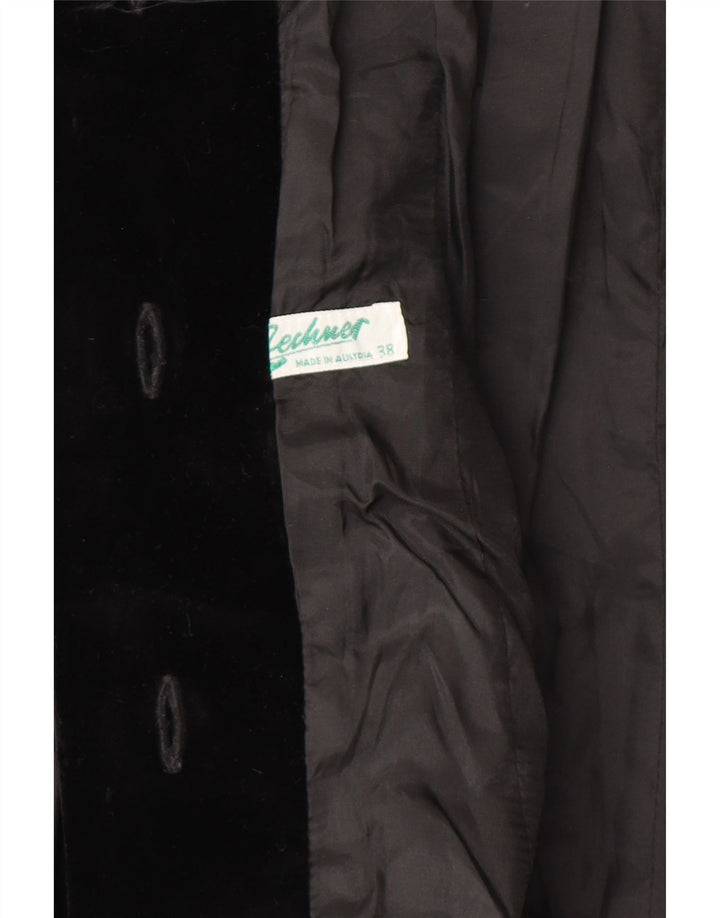 VINTAGE Damen-Blazerjacke aus Samt, EU 38, mittelschwarz gestreift