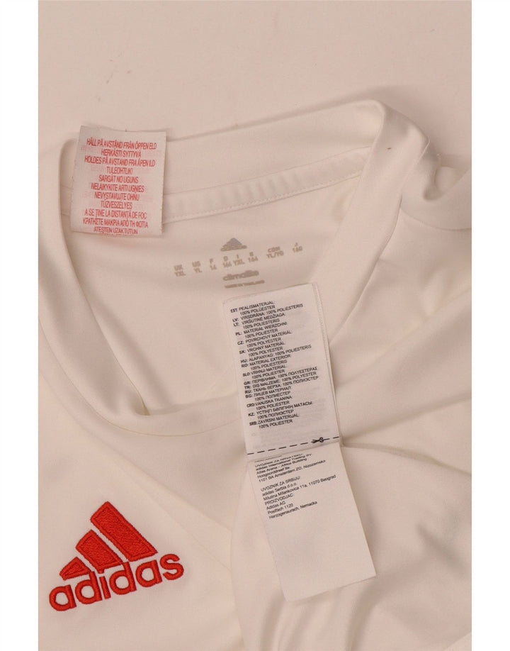 Adidas Jungen Climalite T-Shirt Top 13-14 Jahre XL Weiß Polyester