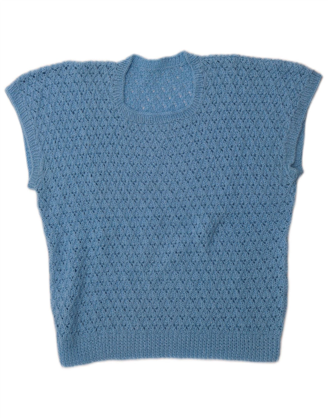 VINTAGE Damen Tank Top UK 14 Mittelblau