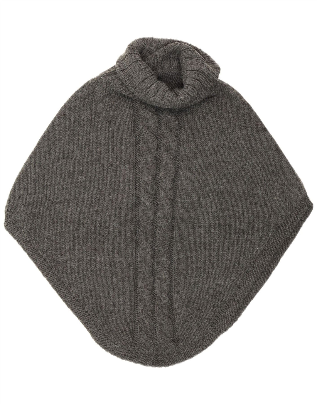 Vintage Damen Poncho Pullover Einheitsgröße Grau