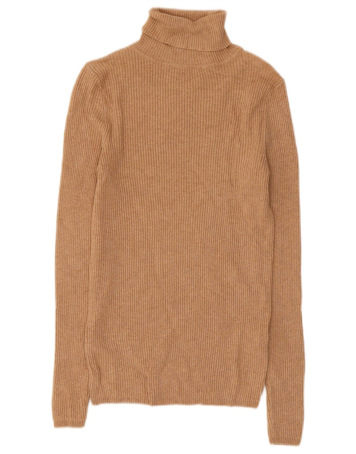 Marks & Spencer Damen-Pullover mit Rollkragen, Gr. 10, Größe S, braun, Viskose