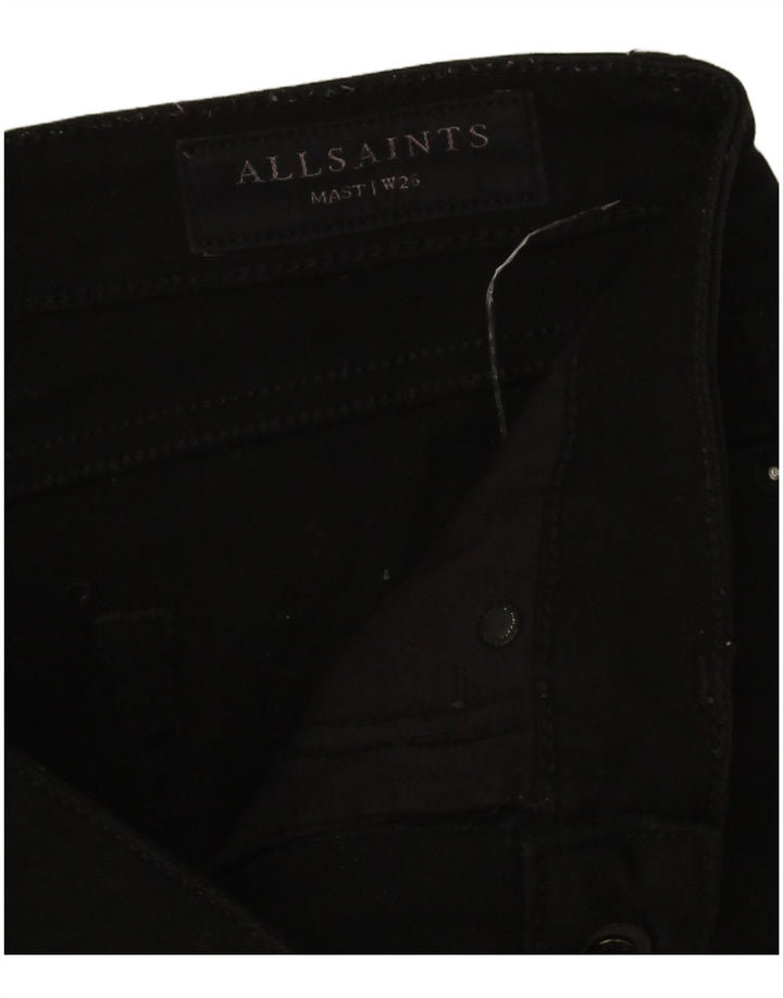 All Saints Damen Skinny Jeans W26 L28 Schwarze Baumwolle