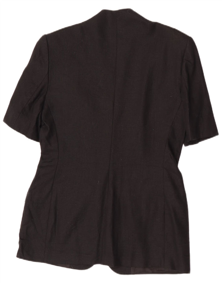 Les Copains Damen-Blazer, kurzärmelig, 1 Knopf, Größe IT 44, mittelschwarz