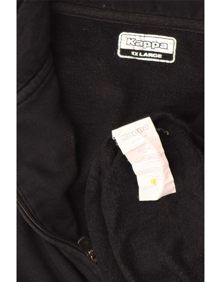 Kappa Herren Trainingsanzug Top Jacke 2XL Schwarz Baumwolle