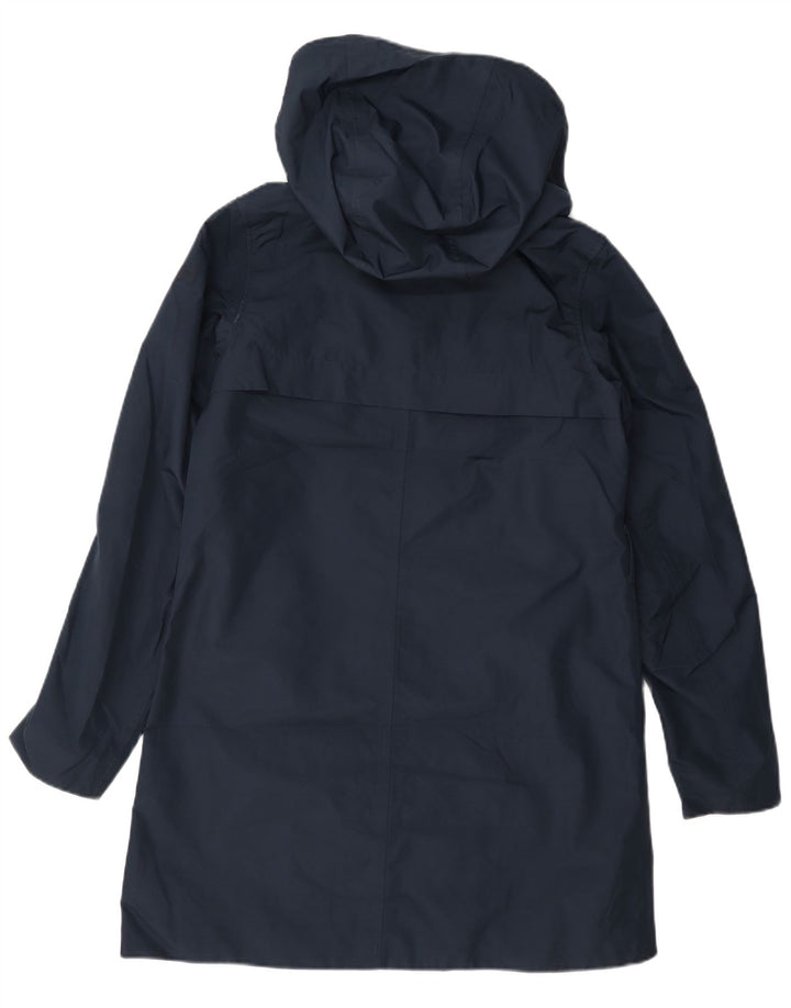 Helly Hansen Zweireihiger Damen-Regenmantel mit Kapuze, Gr. 10, Marineblau