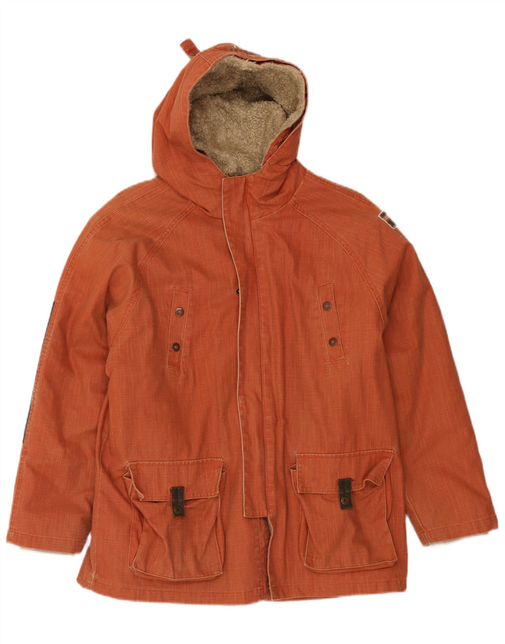 Timberland Graphic Utility-Jacke für Jungen, 13–14 Jahre, orangefarbenes Farbblockdesign