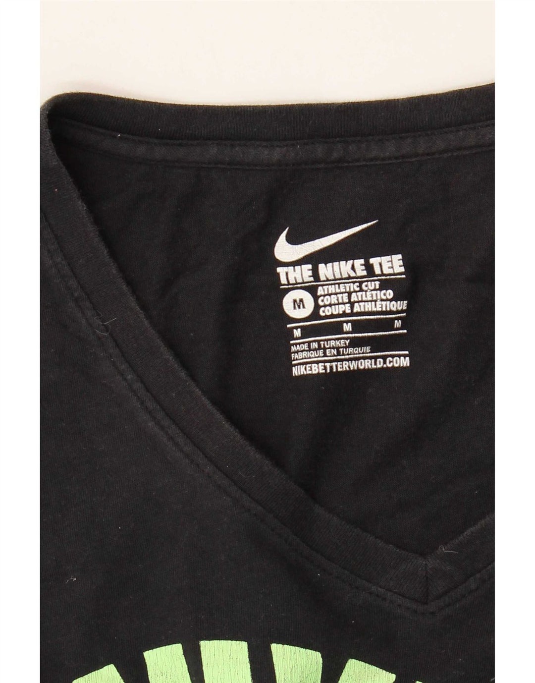 Nike Damen Athletic Cut Graphic T-Shirt Top UK 14 Medium Schwarz