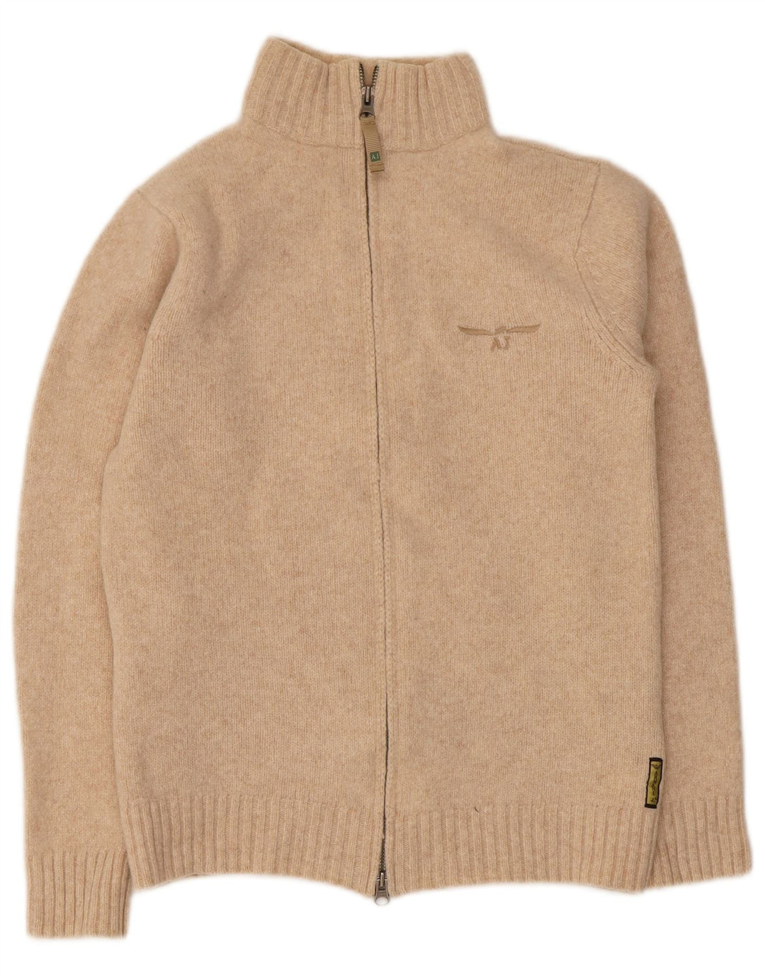 Armani Damen Strickjacke UK 12 Mittelbeige Schurwolle