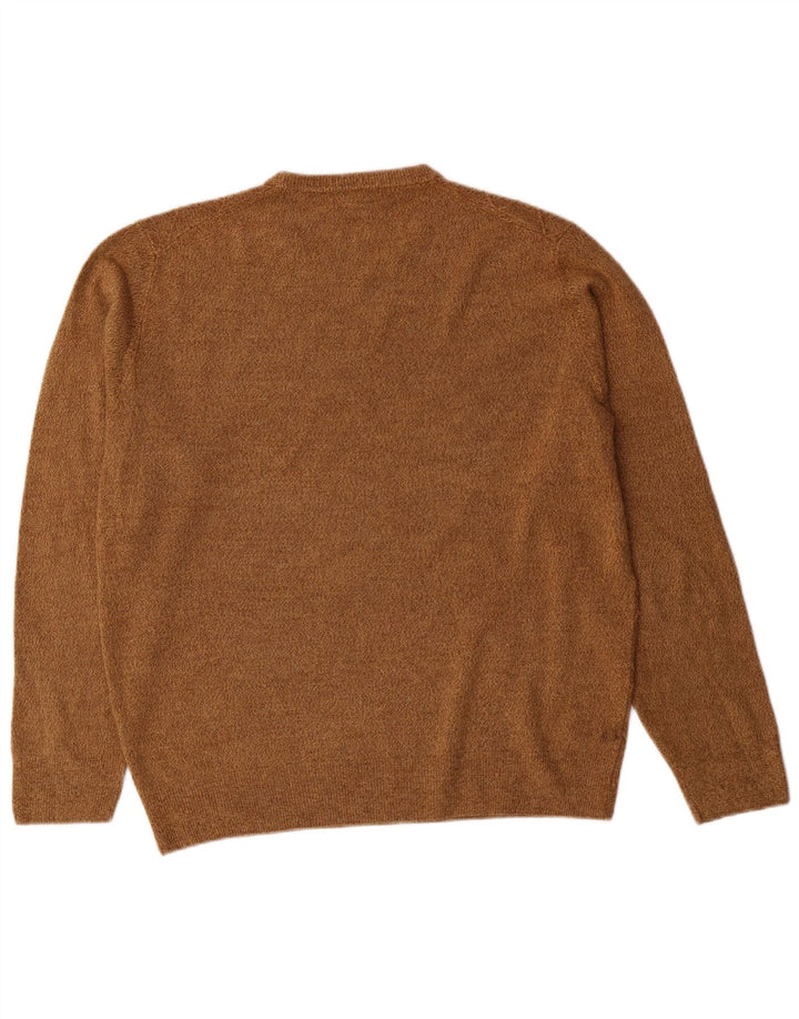 Dockers Herren-Pullover mit Rundhalsausschnitt, groß, braun, Argyle/Diamant-Acryl