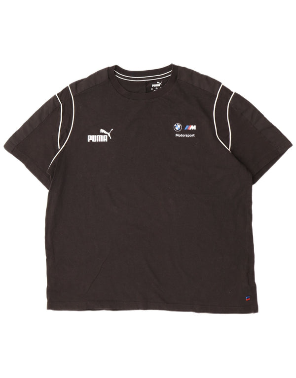 Puma Herren BMW Motorsport T-Shirt Top 2XL Schwarz gestreift Baumwolle