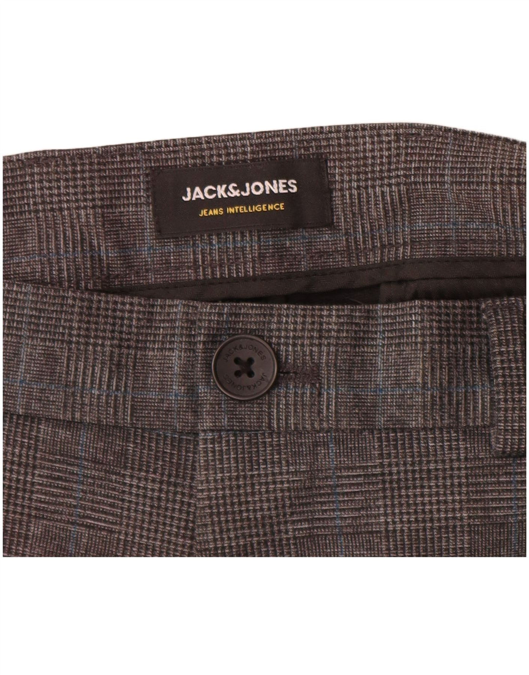 Jack & Jones Slim Chino-Hose für Herren, W32, L34, graues Hahnentritt-Polyester
